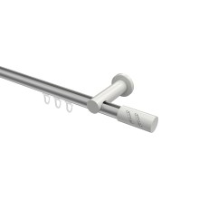 Innenlauf-Gardinenstange Silbergrau / Weiß, Aluminium / Metall 20 mm Ø Platon Zoena Innenlauf-Gardinenstange Silbergrau / Weiß, Aluminium / Metall 20 mm Ø Platon Zoena