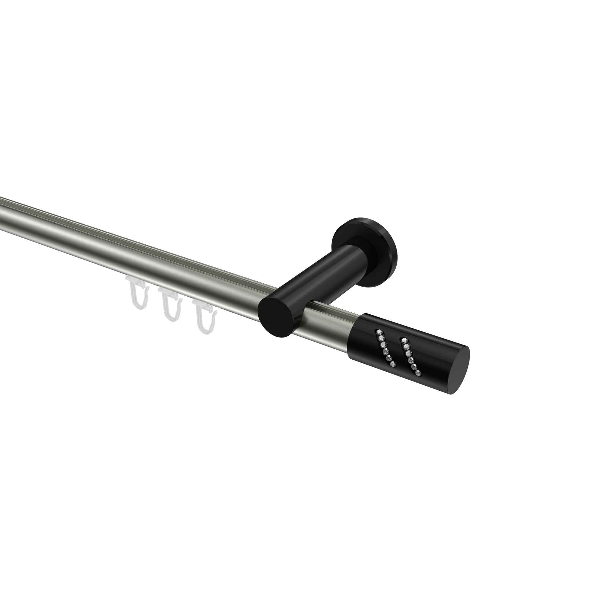 Innenlaufstangen Edelstahl-Optik / Schwarz, Aluminium / Metall 20 mm Ø Platon Zoena Innenlaufstangen Edelstahl-Optik / Schwarz, Aluminium / Metall 20 mm Ø Platon Zoena