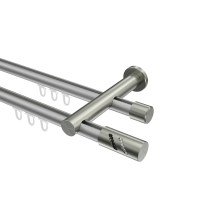 Innenlauf-Vorhangstange Silbergrau / Edelstahl-Optik, zweiläufig Aluminium / Metall 20 mm Ø Platon Zoena Innenlauf-Vorhangstange Silbergrau / Edelstahl-Optik, zweiläufig Aluminium / Metall 20 mm Ø Platon Zoena