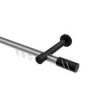 Innenlauf-Gardinenstangen Silbergrau / Schwarz, Aluminium / Metall 20 mm Ø Prestige Zoena Innenlauf-Gardinenstangen Silbergrau / Schwarz, Aluminium / Metall 20 mm Ø Prestige Zoena