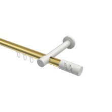 Innenlaufstange Messing-Optik / Weiß, Aluminium / Metall 20 mm Ø Prestige Zoena Innenlaufstange Messing-Optik / Weiß, Aluminium / Metall 20 mm Ø Prestige Zoena