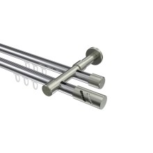 Vorhangstange mit Innenlauf Chrom / Edelstahl-Optik, doppelläufig Aluminium / Metall 20 mm Ø Prestige Zoena Vorhangstange mit Innenlauf Chrom / Edelstahl-Optik, doppelläufig Aluminium / Metall 20 mm Ø Prestige Zoena