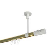 Gardinenstange mit Innenlauf (Deckenbefestigung) Messing-Optik / Weiß, Aluminium / Metall 20 mm Ø Sonette Zoena Gardinenstange mit Innenlauf (Deckenbefestigung) Messing-Optik / Weiß, Aluminium / Metall 20 mm Ø Sonette Zoena