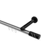 Innenlauf-Vorhangstange Silbergrau / Schwarz, Aluminium / Metall 20 mm Ø Siteno Zoena Innenlauf-Vorhangstange Silbergrau / Schwarz, Aluminium / Metall 20 mm Ø Siteno Zoena