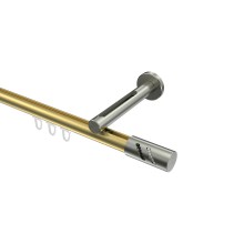 Innenlauf-Vorhangstange Messing-Optik / Edelstahl-Optik, Aluminium / Metall 20 mm Ø Siteno Zoena Innenlauf-Vorhangstange Messing-Optik / Edelstahl-Optik, Aluminium / Metall 20 mm Ø Siteno Zoena