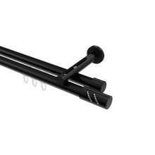 Gardinenstange mit Innenlauf Schwarz, Aluminium / Metall 20 mm Ø Siteno Zoena, 2-läufig Gardinenstange mit Innenlauf Schwarz, Aluminium / Metall 20 mm Ø Siteno Zoena, 2-läufig