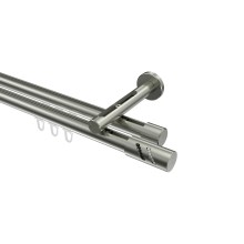 Vorhangstange mit Innenlauf Edelstahl-Optik, Aluminium / Metall 20 mm Ø Siteno Zoena, 2-läufig Vorhangstange mit Innenlauf Edelstahl-Optik, Aluminium / Metall 20 mm Ø Siteno Zoena, 2-läufig