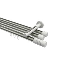 Innenlaufstange Edelstahl-Optik / Weiß, Aluminium / Metall 20 mm Ø Siteno Zoena, dreiläufig Innenlaufstange Edelstahl-Optik / Weiß, Aluminium / Metall 20 mm Ø Siteno Zoena, dreiläufig