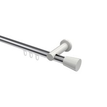 Innenlauf-Gardinenstangen Chrom / Weiß, Aluminium / Metall 20 mm Ø Platon Sitra Innenlauf-Gardinenstangen Chrom / Weiß, Aluminium / Metall 20 mm Ø Platon Sitra