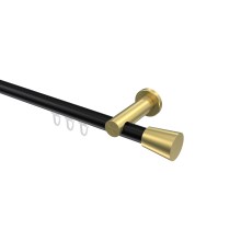 Gardinenstange mit Innenlauf Schwarz / Messing-Optik, Aluminium / Metall 20 mm Ø Platon Sitra Gardinenstange mit Innenlauf Schwarz / Messing-Optik, Aluminium / Metall 20 mm Ø Platon Sitra