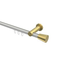 Innenlauf-Gardinenstange Weiß / Messing-Optik, Aluminium / Metall 20 mm Ø Platon Sitra Innenlauf-Gardinenstange Weiß / Messing-Optik, Aluminium / Metall 20 mm Ø Platon Sitra