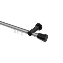 Innenlauf-Vorhangstange Silbergrau / Schwarz, Aluminium / Metall 20 mm Ø Platon Sitra Innenlauf-Vorhangstange Silbergrau / Schwarz, Aluminium / Metall 20 mm Ø Platon Sitra