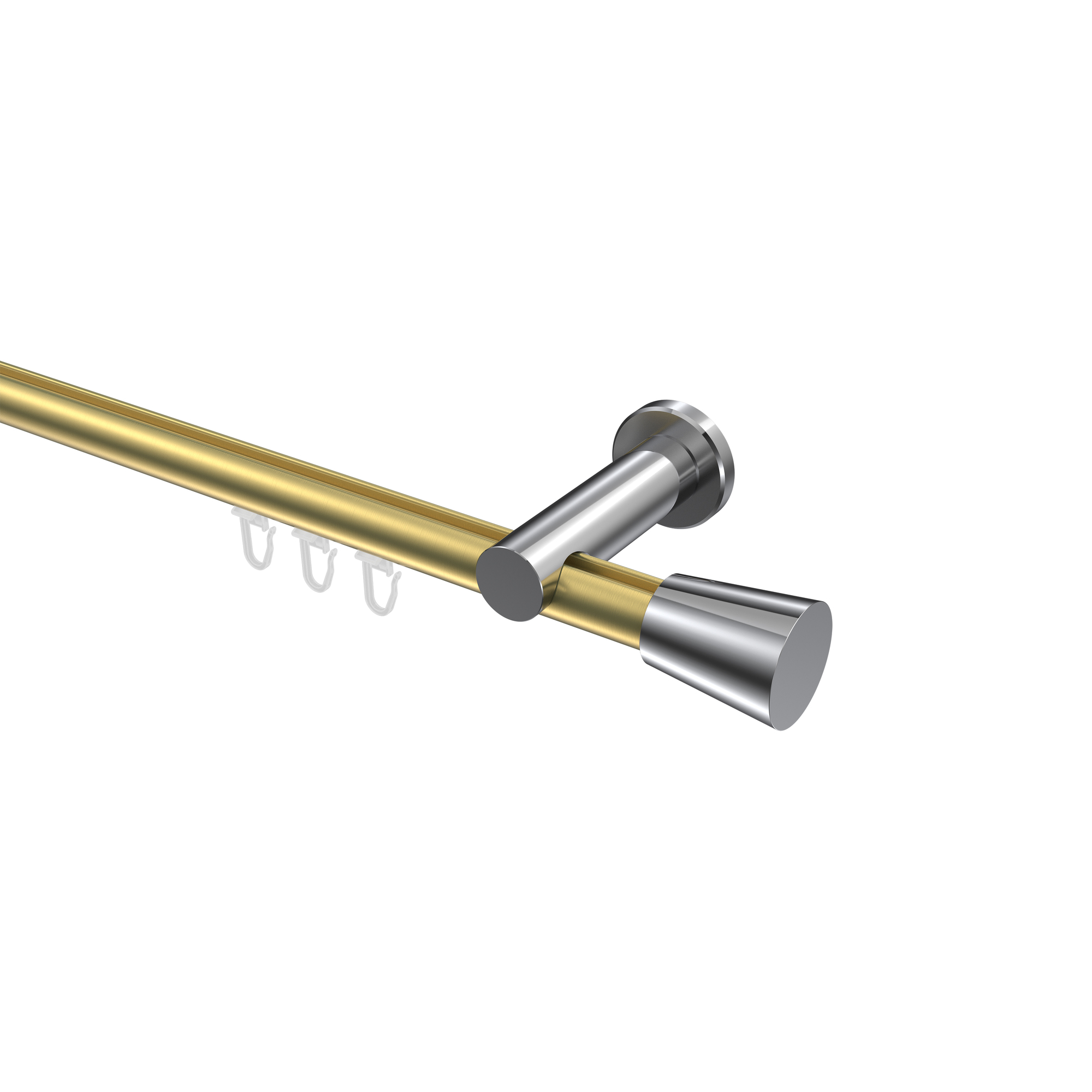 Gardinenstange mit Innenlauf Messing-Optik / Chrom, Aluminium / Metall 20 mm Ø Platon Sitra Gardinenstange mit Innenlauf Messing-Optik / Chrom, Aluminium / Metall 20 mm Ø Platon Sitra