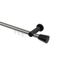 Innenlauf-Gardinenstangen Edelstahl-Optik / Schwarz, Aluminium / Metall 20 mm Ø Platon Sitra Innenlauf-Gardinenstangen Edelstahl-Optik / Schwarz, Aluminium / Metall 20 mm Ø Platon Sitra