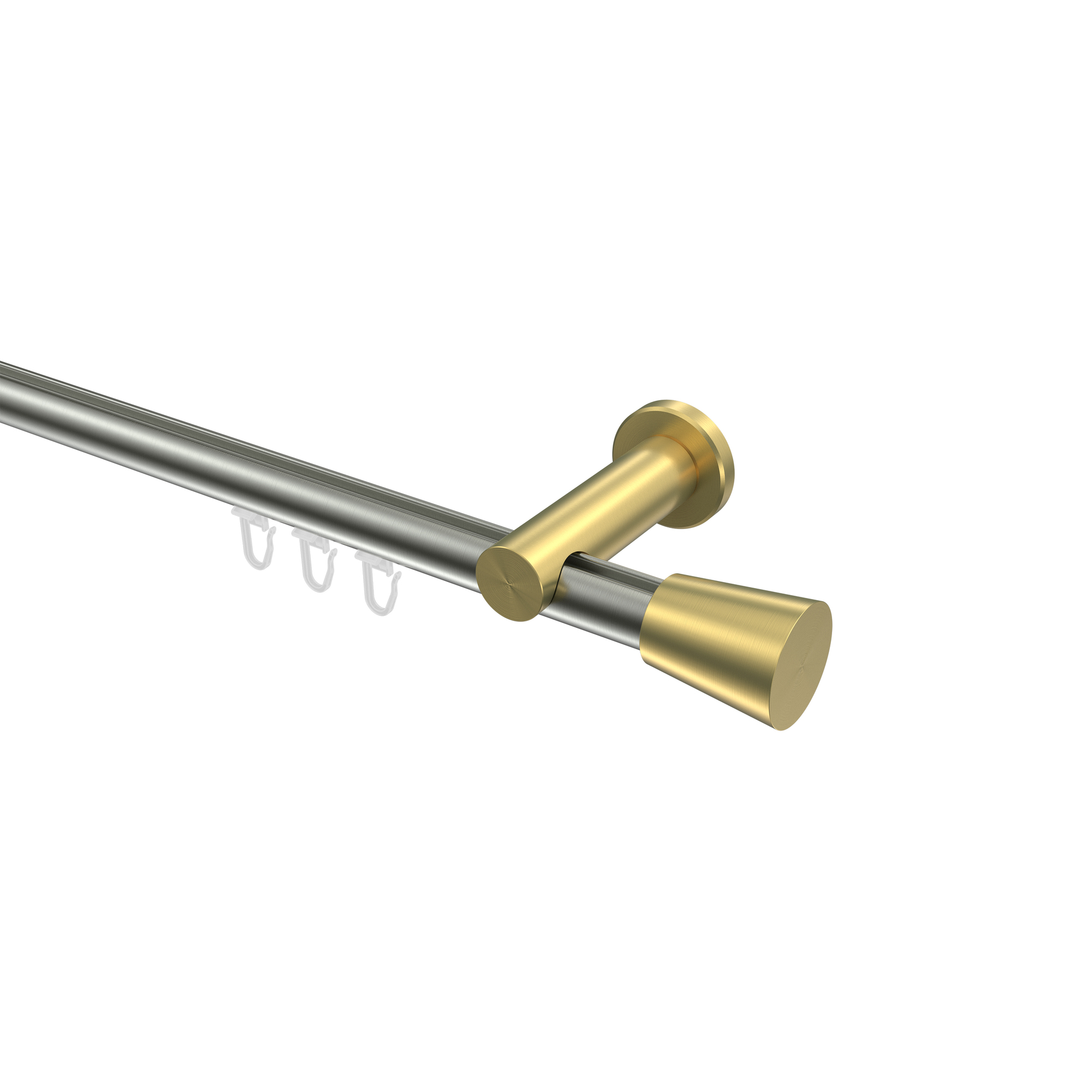 Gardinenstangen mit Innenlauf Edelstahl-Optik / Messing-Optik 20 mm Ø Platon Sitra Gardinenstangen mit Innenlauf Edelstahl-Optik / Messing-Optik 20 mm Ø Platon Sitra