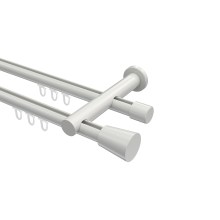 Innenlauf-Gardinenstange Weiß, Metall 20 mm Ø Platon Sitra, 2-läufig Innenlauf-Gardinenstange Weiß, Metall 20 mm Ø Platon Sitra, 2-läufig
