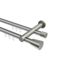 Gardinenstange mit Innenlauf Silbergrau / Edelstahl-Optik, doppelläufig Aluminium / Metall 20 mm Ø Platon Sitra Gardinenstange mit Innenlauf Silbergrau / Edelstahl-Optik, doppelläufig Aluminium / Metall 20 mm Ø Platon Sitra