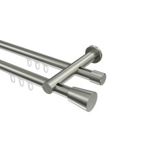 Gardinenstange mit Innenlauf Edelstahl-Optik 20 mm Ø Platon Sitra, 2-läufig Gardinenstange mit Innenlauf Edelstahl-Optik 20 mm Ø Platon Sitra, 2-läufig