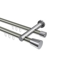 Vorhangstange mit Innenlauf Edelstahl-Optik / Chrom, 2-läufig Aluminium / Metall 20 mm Ø Platon Sitra Vorhangstange mit Innenlauf Edelstahl-Optik / Chrom, 2-läufig Aluminium / Metall 20 mm Ø Platon Sitra