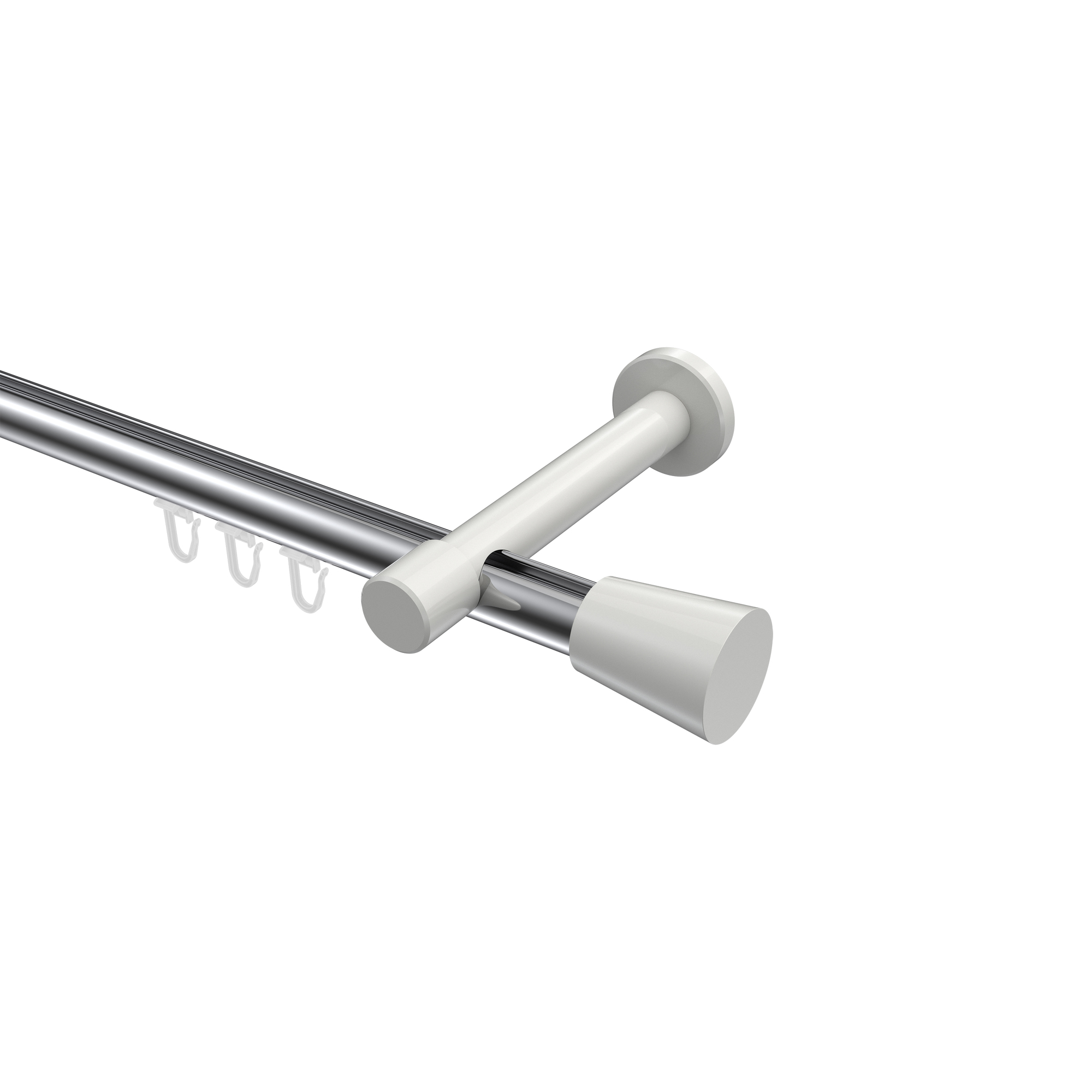 Innenlauf-Gardinenstange Chrom / Weiß, Aluminium / Metall 20 mm Ø Prestige Sitra Innenlauf-Gardinenstange Chrom / Weiß, Aluminium / Metall 20 mm Ø Prestige Sitra