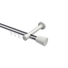 Innenlauf-Gardinenstange Chrom / Weiß, Aluminium / Metall 20 mm Ø Prestige Sitra Innenlauf-Gardinenstange Chrom / Weiß, Aluminium / Metall 20 mm Ø Prestige Sitra