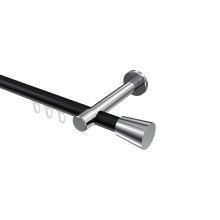 Innenlauf-Gardinenstangen Schwarz / Chrom, Aluminium / Metall 20 mm Ø Prestige Sitra Innenlauf-Gardinenstangen Schwarz / Chrom, Aluminium / Metall 20 mm Ø Prestige Sitra