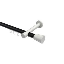 Innenlauf-Gardinenstange Schwarz / Weiß, Aluminium / Metall 20 mm Ø Prestige Sitra Innenlauf-Gardinenstange Schwarz / Weiß, Aluminium / Metall 20 mm Ø Prestige Sitra