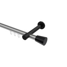 Innenlauf-Vorhangstangen Silbergrau / Schwarz, Aluminium / Metall 20 mm Ø Prestige Sitra Innenlauf-Vorhangstangen Silbergrau / Schwarz, Aluminium / Metall 20 mm Ø Prestige Sitra