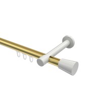Vorhangstange mit Innenlauf Messing-Optik / Weiß, Aluminium / Metall 20 mm Ø Prestige Sitra Vorhangstange mit Innenlauf Messing-Optik / Weiß, Aluminium / Metall 20 mm Ø Prestige Sitra