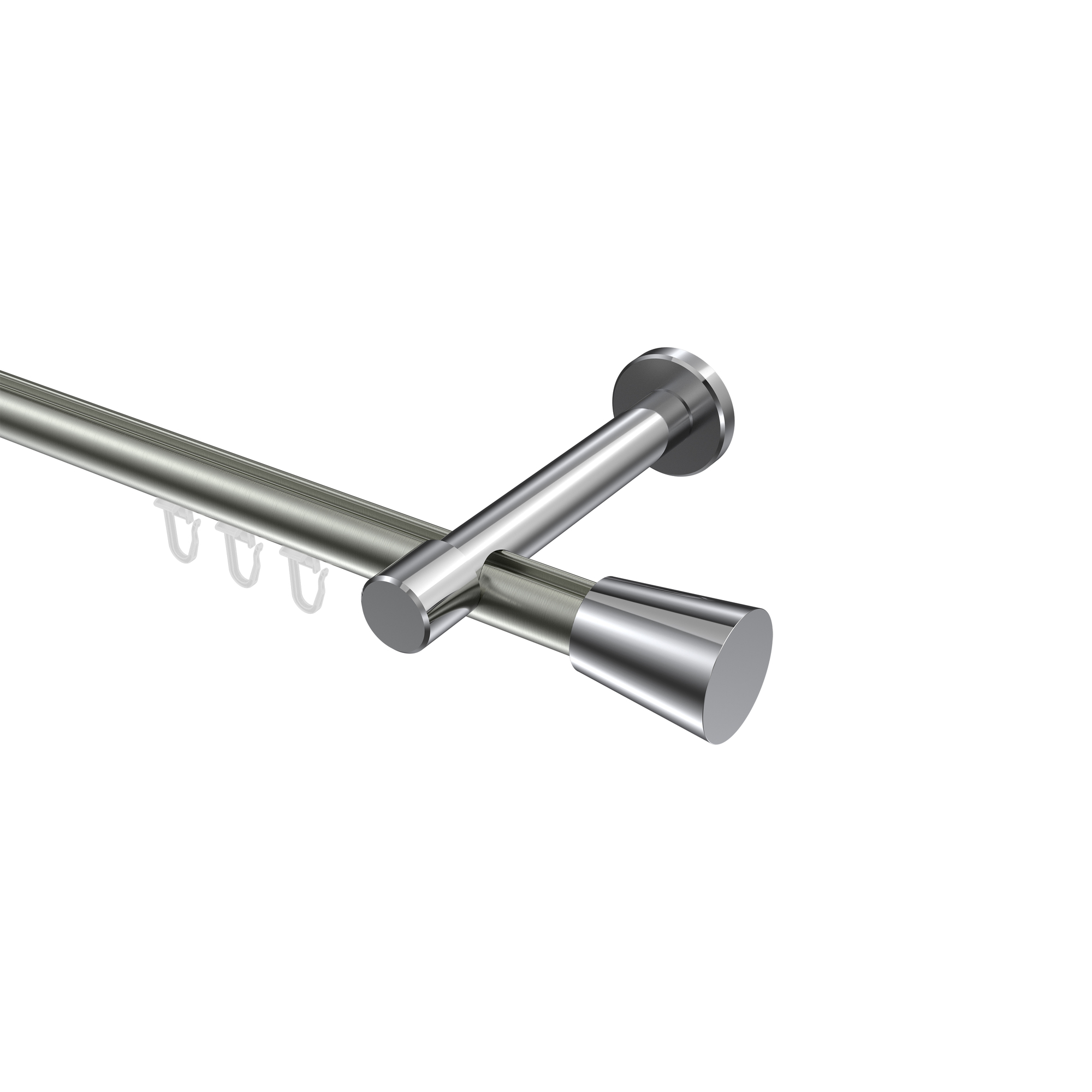 Gardinenstange mit Innenlauf Edelstahl-Optik / Chrom, Aluminium / Metall 20 mm Ø Prestige Sitra Gardinenstange mit Innenlauf Edelstahl-Optik / Chrom, Aluminium / Metall 20 mm Ø Prestige Sitra