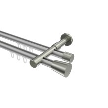 Innenlauf-Vorhangstange Silbergrau / Edelstahl-Optik, 2-läufig Aluminium / Metall 20 mm Ø Prestige Sitra Innenlauf-Vorhangstange Silbergrau / Edelstahl-Optik, 2-läufig Aluminium / Metall 20 mm Ø Prestige Sitra