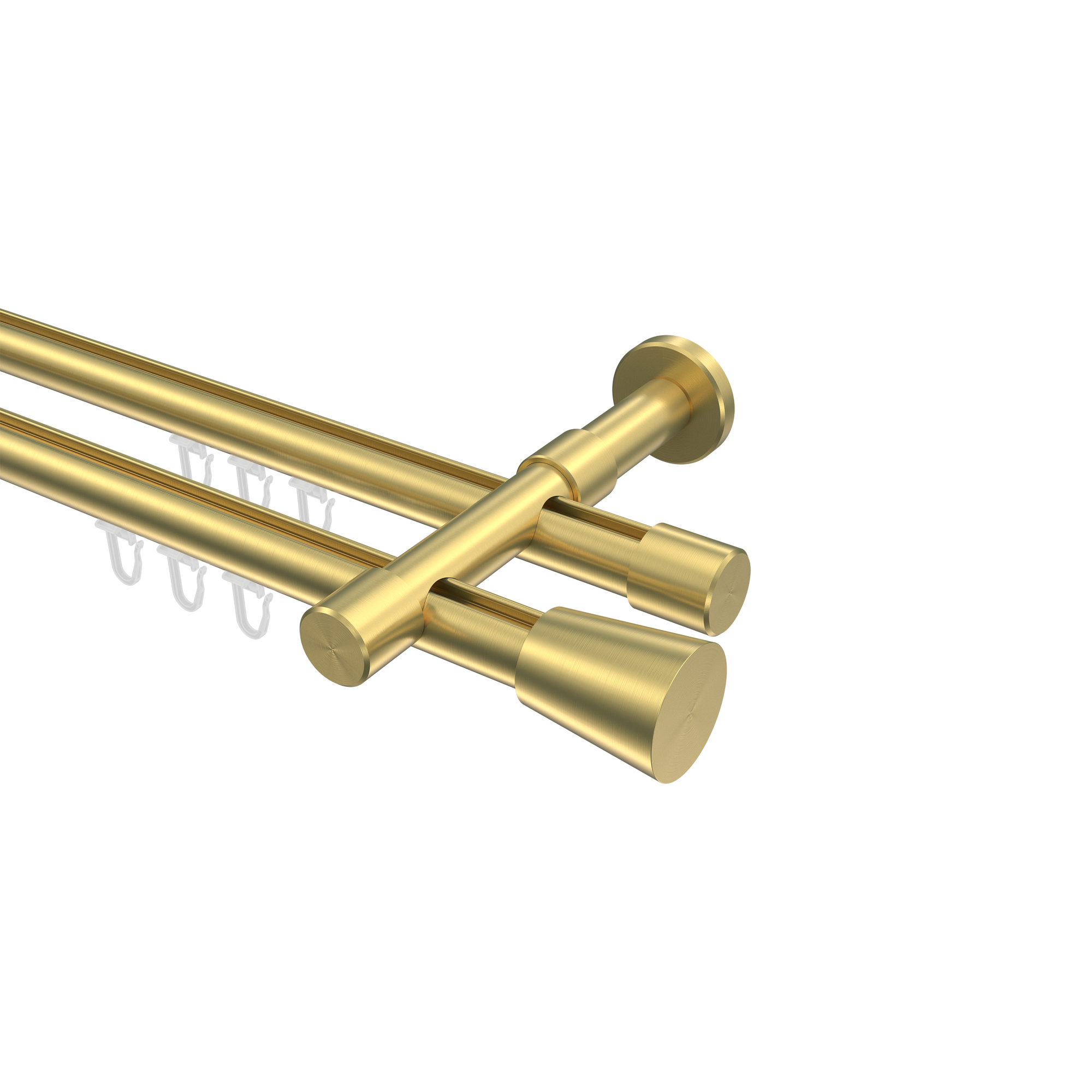 Gardinenstangen mit Innenlauf Messing-Optik 20 mm Ø Prestige Sitra, 2-läufig Gardinenstangen mit Innenlauf Messing-Optik 20 mm Ø Prestige Sitra, 2-läufig