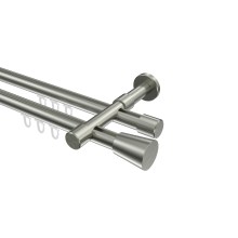 Gardinenstange mit Innenlauf Edelstahl-Optik 20 mm Ø Prestige Sitra, 2-läufig Gardinenstange mit Innenlauf Edelstahl-Optik 20 mm Ø Prestige Sitra, 2-läufig