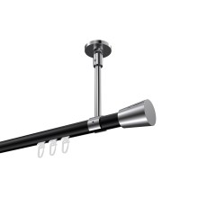 Innenlauf-Vorhangstange (Deckenmontage) Schwarz / Chrom, Aluminium / Metall 20 mm Ø Sonette Sitra Innenlauf-Vorhangstange (Deckenmontage) Schwarz / Chrom, Aluminium / Metall 20 mm Ø Sonette Sitra