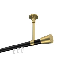 Innenlauf-Gardinenstange (Deckenmontage) Schwarz / Messing-Optik, Aluminium / Metall 20 mm Ø Sonette Sitra Innenlauf-Gardinenstange (Deckenmontage) Schwarz / Messing-Optik, Aluminium / Metall 20 mm Ø Sonette Sitra