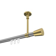 Innenlauf-Gardinenstange (Deckenmontage) Silbergrau / Messing-Optik, Aluminium / Metall 20 mm Ø Sonette Sitra Innenlauf-Gardinenstange (Deckenmontage) Silbergrau / Messing-Optik, Aluminium / Metall 20 mm Ø Sonette Sitra