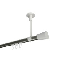 Innenlauf-Gardinenstange (Deckenmontage) Edelstahl-Optik / Weiß, Aluminium / Metall 20 mm Ø Sonette Sitra Innenlauf-Gardinenstange (Deckenmontage) Edelstahl-Optik / Weiß, Aluminium / Metall 20 mm Ø Sonette Sitra