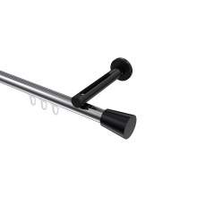 Innenlauf-Vorhangstange Chrom / Schwarz, Aluminium / Metall 20 mm Ø Siteno Sitra Innenlauf-Vorhangstange Chrom / Schwarz, Aluminium / Metall 20 mm Ø Siteno Sitra