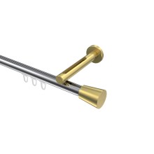 Innenlauf-Gardinenstange Chrom / Messing-Optik, Aluminium / Metall 20 mm Ø Siteno Sitra Innenlauf-Gardinenstange Chrom / Messing-Optik, Aluminium / Metall 20 mm Ø Siteno Sitra