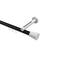 Vorhangstange mit Innenlauf Schwarz / Weiß, Aluminium / Metall 20 mm Ø Siteno Sitra Vorhangstange mit Innenlauf Schwarz / Weiß, Aluminium / Metall 20 mm Ø Siteno Sitra