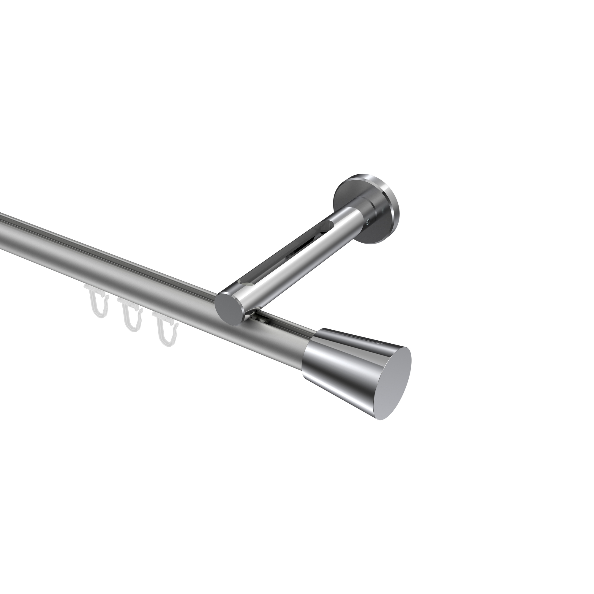 Gardinenstange mit Innenlauf Silbergrau / Chrom, Aluminium / Metall 20 mm Ø Siteno Sitra Gardinenstange mit Innenlauf Silbergrau / Chrom, Aluminium / Metall 20 mm Ø Siteno Sitra