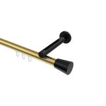 Vorhangstange mit Innenlauf Messing-Optik / Schwarz, Aluminium / Metall 20 mm Ø Siteno Sitra Vorhangstange mit Innenlauf Messing-Optik / Schwarz, Aluminium / Metall 20 mm Ø Siteno Sitra