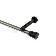 Vorhangstange mit Innenlauf Edelstahl-Optik / Schwarz, Aluminium / Metall 20 mm Ø Siteno Sitra Vorhangstange mit Innenlauf Edelstahl-Optik / Schwarz, Aluminium / Metall 20 mm Ø Siteno Sitra