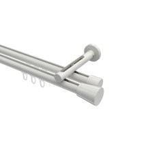Gardinenstange mit Innenlauf Weiß, Aluminium / Metall 20 mm Ø Siteno Sitra, zweiläufig Gardinenstange mit Innenlauf Weiß, Aluminium / Metall 20 mm Ø Siteno Sitra, zweiläufig