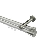 Innenlaufstange Weiß / Edelstahl-Optik, Aluminium / Metall 20 mm Ø Siteno Sitra, doppelläufig Innenlaufstange Weiß / Edelstahl-Optik, Aluminium / Metall 20 mm Ø Siteno Sitra, doppelläufig