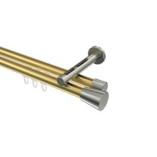 Innenlaufstange Messing-Optik / Edelstahl-Optik, Aluminium / Metall 20 mm Ø Siteno Sitra, 2-läufig Innenlaufstange Messing-Optik / Edelstahl-Optik, Aluminium / Metall 20 mm Ø Siteno Sitra, 2-läufig