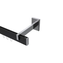 Innenlaufstange / Vorhangstange Schwarz / Chrom Eckdesign Smartline Paxo Innenlaufstange / Vorhangstange Schwarz / Chrom Eckdesign Smartline Paxo