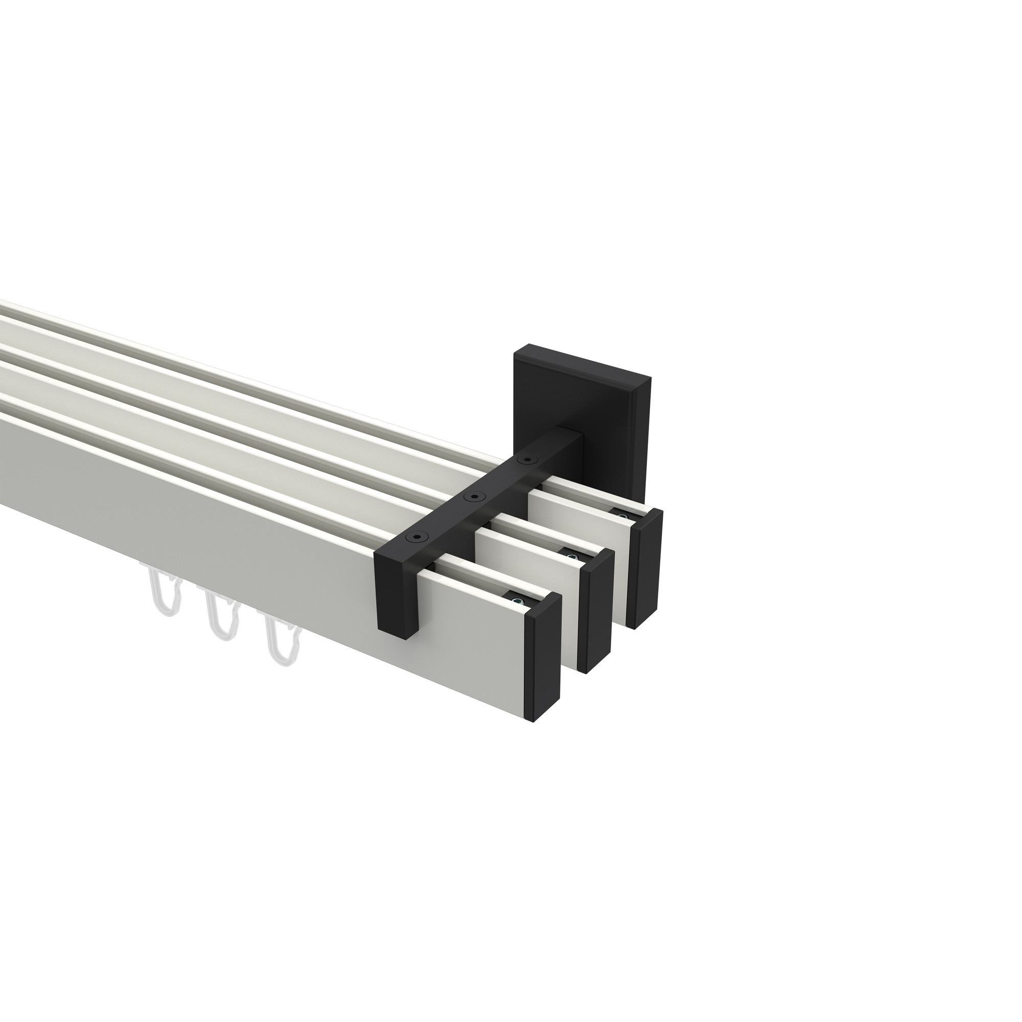 Innenlaufstange / Gardinenstange Weiß / Schwarz 3-läufig Eckdesign Smartline Paxo Innenlaufstange / Gardinenstange Weiß / Schwarz 3-läufig Eckdesign Smartline Paxo