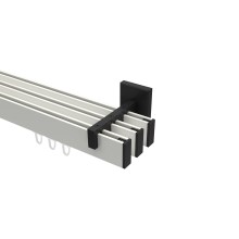Innenlaufstange / Gardinenstange Weiß / Schwarz 3-läufig Eckdesign Smartline Paxo Innenlaufstange / Gardinenstange Weiß / Schwarz 3-läufig Eckdesign Smartline Paxo