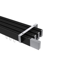Innenlaufstange / Decken-Gardinenstange Schwarz / Chrom 4-läufig Eckdesign Smartline Lox Innenlaufstange / Decken-Gardinenstange Schwarz / Chrom 4-läufig Eckdesign Smartline Lox
